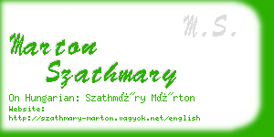 marton szathmary business card